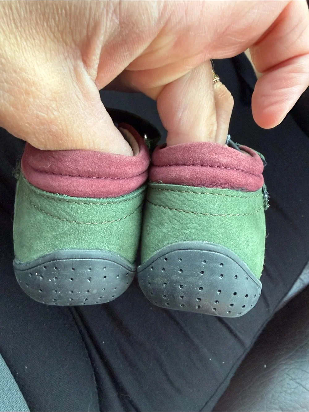 Perlina Orthopedic first walking shoes  Green and Navy Velcro Sneakers
